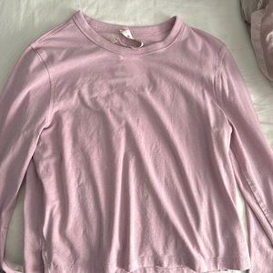 Light pink lululemon cropped long sleeve